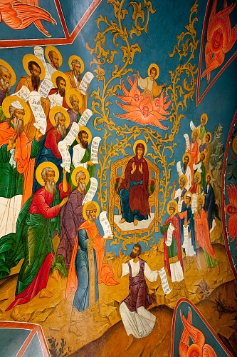 «Похвала Богоматери» в своде паперти церкви Василия Блаженного
